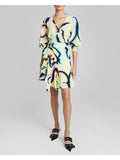 Yellow Tie Sheer Wrap Dress Y737885