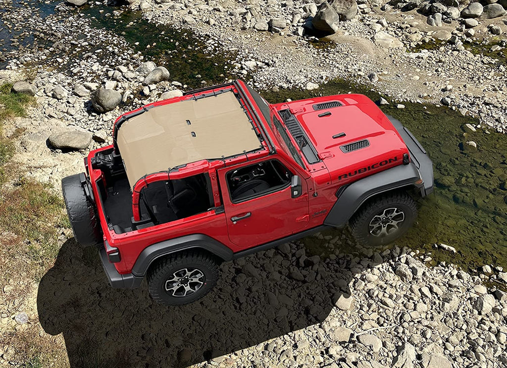 Tan Mesh Sun Shade for Jeep Wrangler JL 2 Door O455