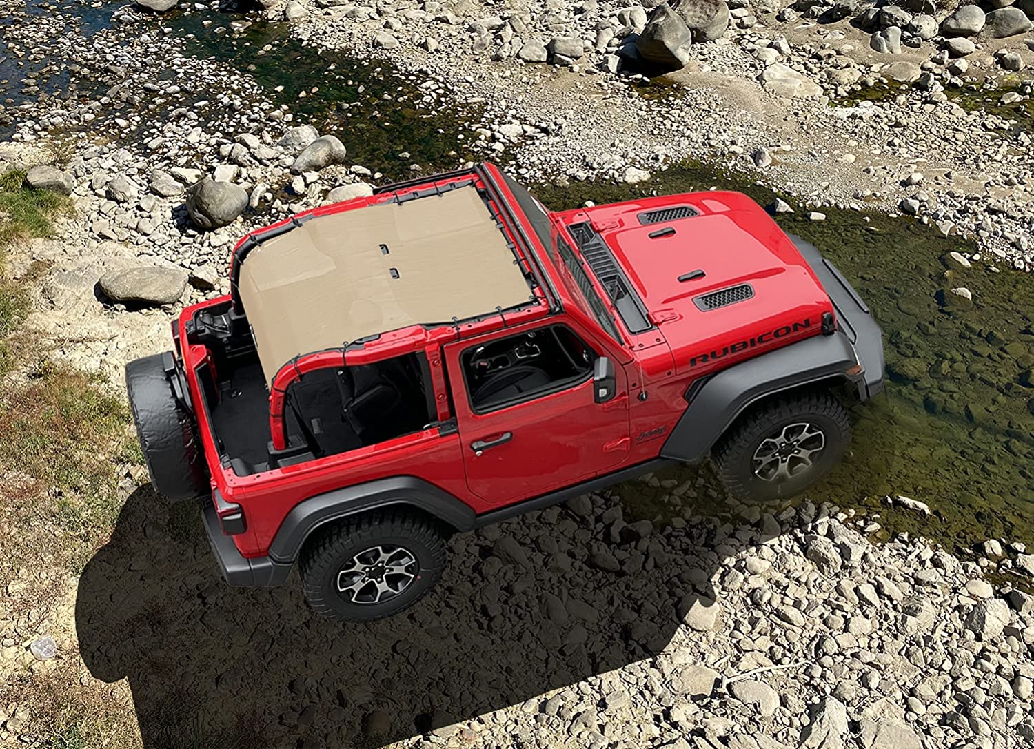 Tan Mesh Sun Shade for Jeep Wrangler JL 2 Door O455