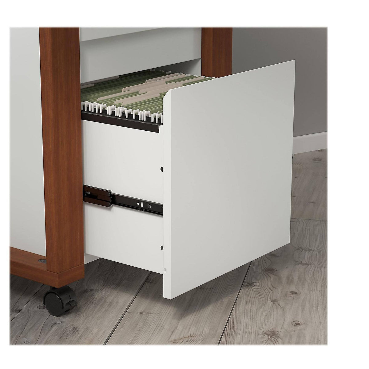 White Writing Desk with 2 Drawer Mobile File Cabinet W229194