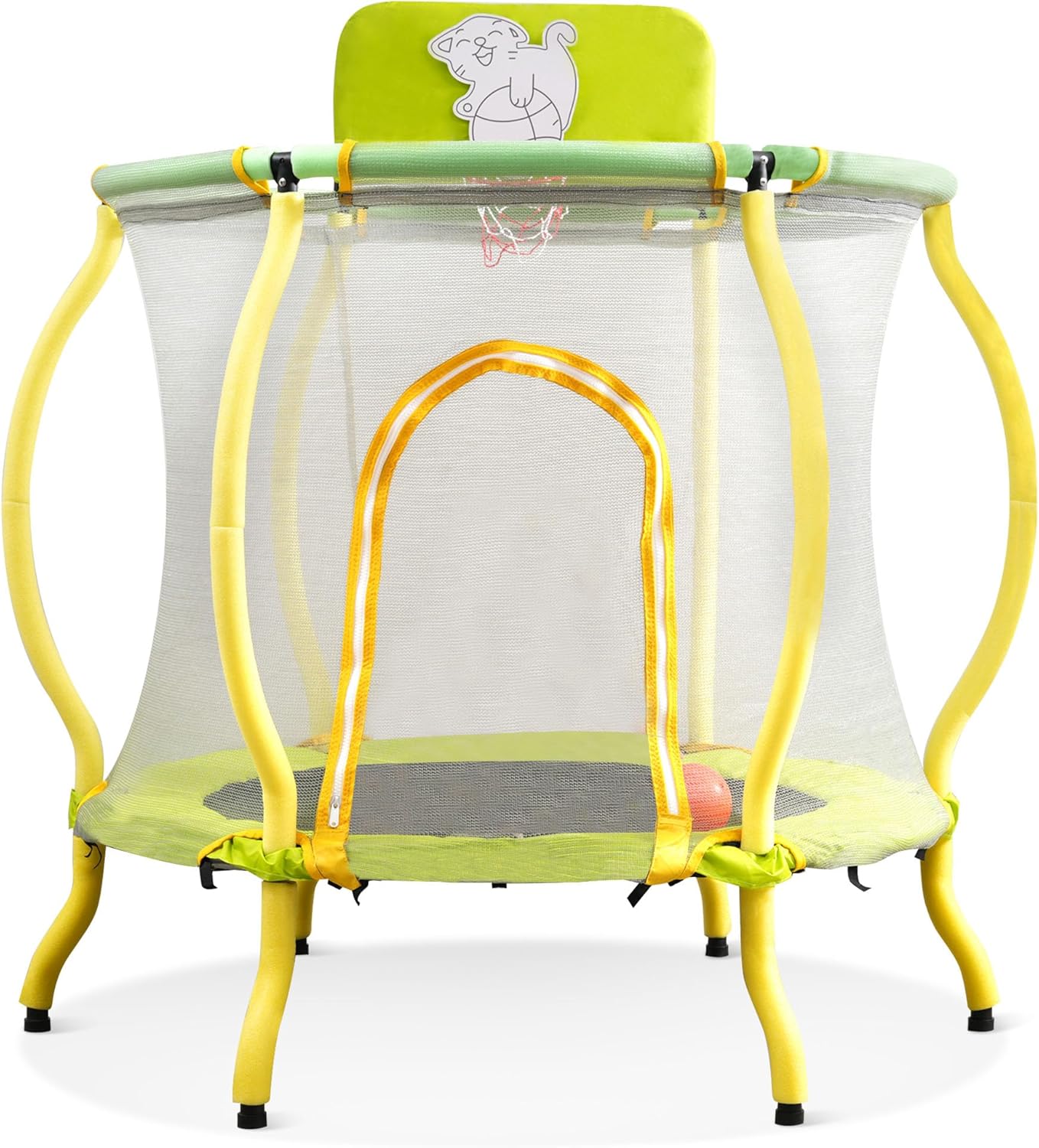 Portable Foldable Trampoline with Adjustable Handle, 40" Max Load 330lbs, Yellow S2855