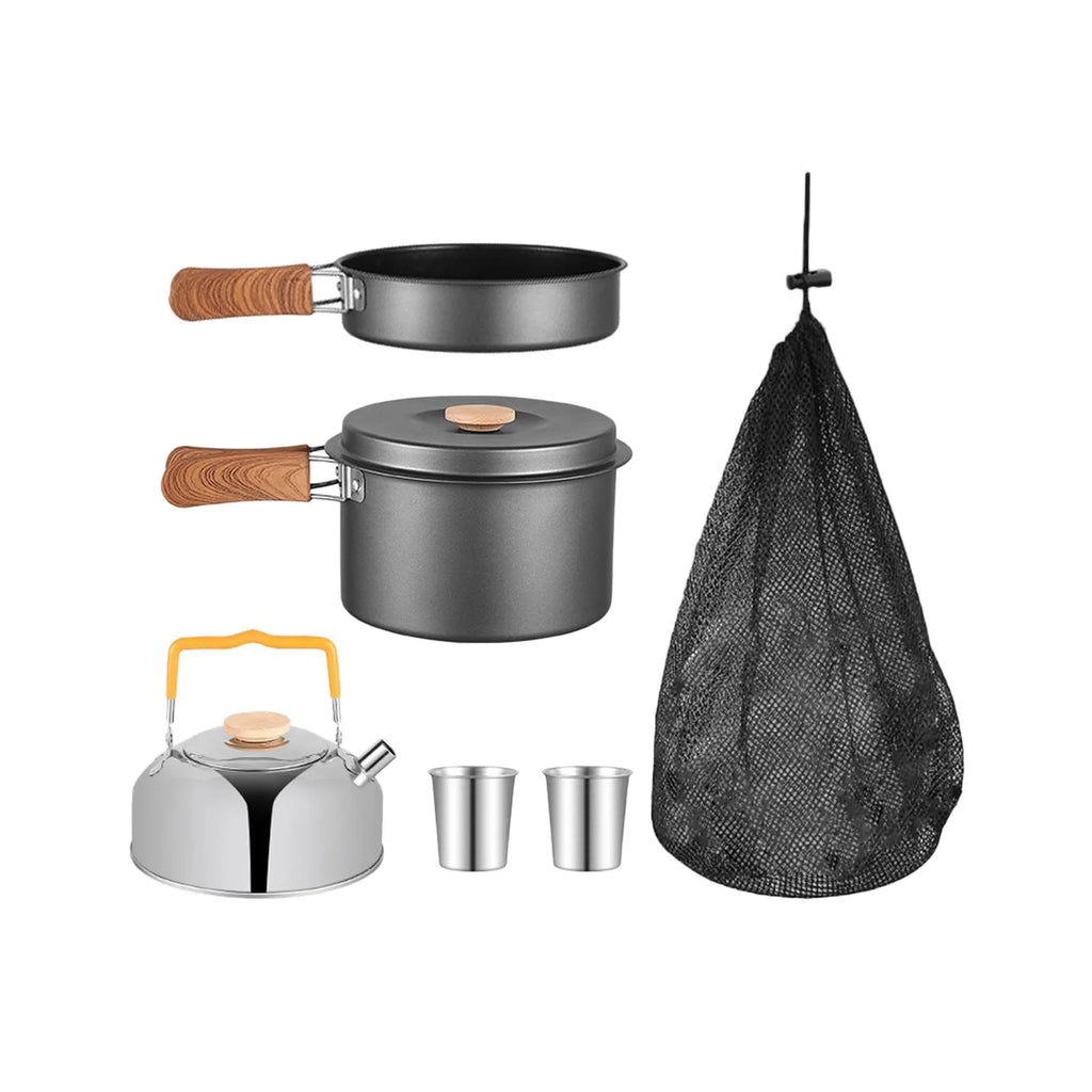 5 Pieces Camping Cookware Set with Carry Bag T459637