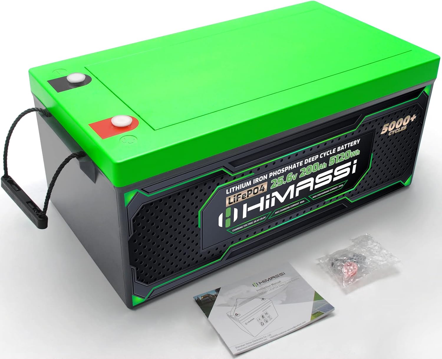 24V 200Ah Rechargeable Deep Cycle LiFePO4 Battery with 200A BMS N67317