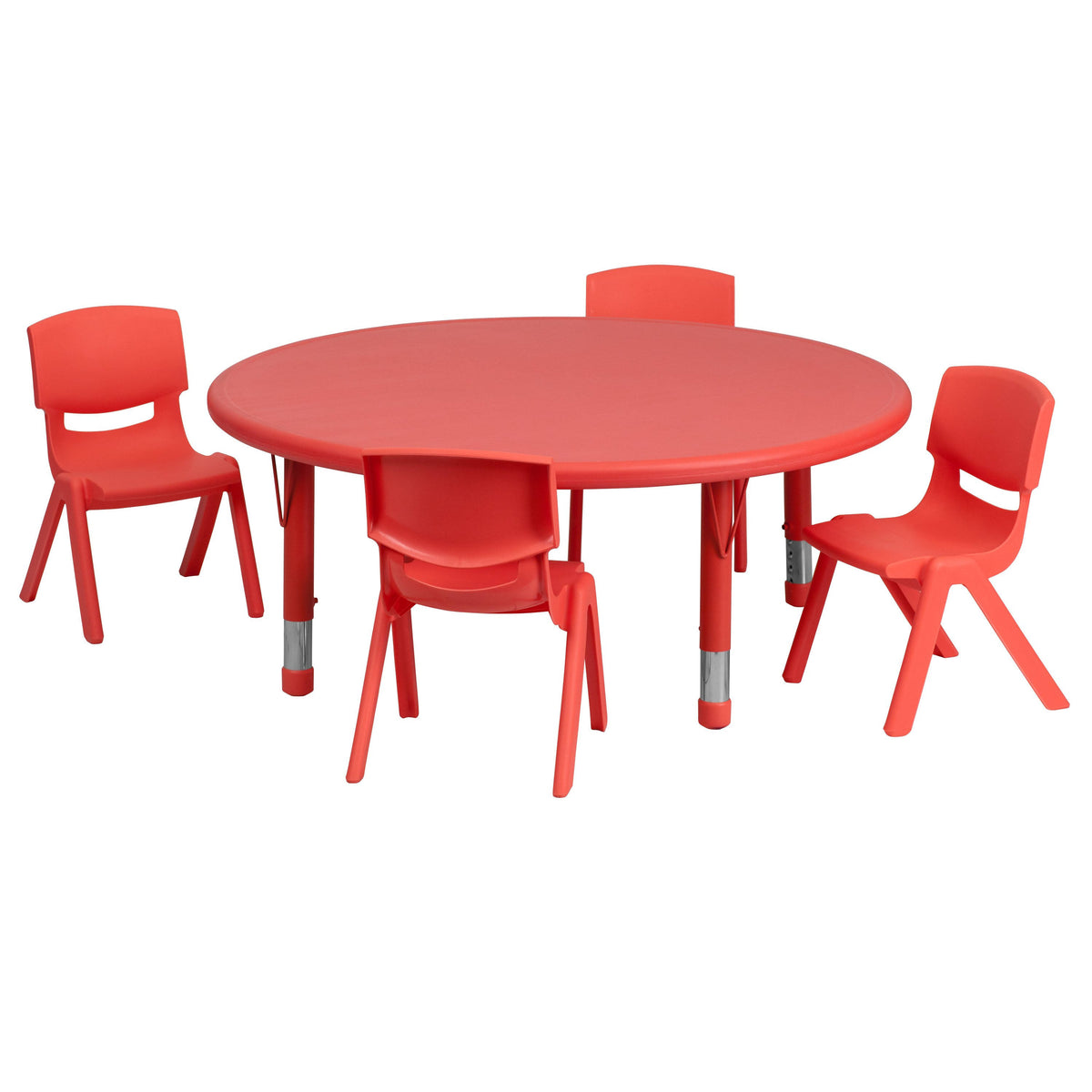 Green Plastic Height Adjustable Activity Table Set with 4 Chairs B4191
