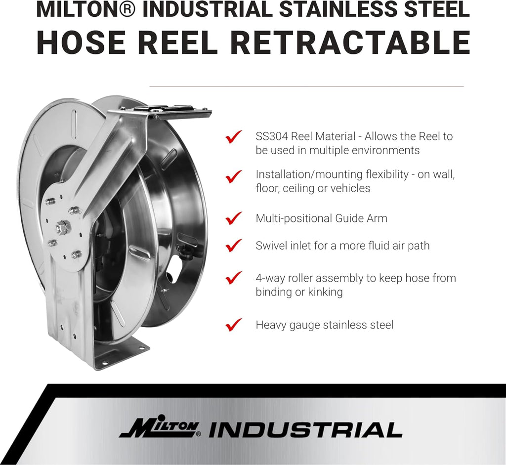 Industrial Stainless Steel Retractable Hose Reel E69129