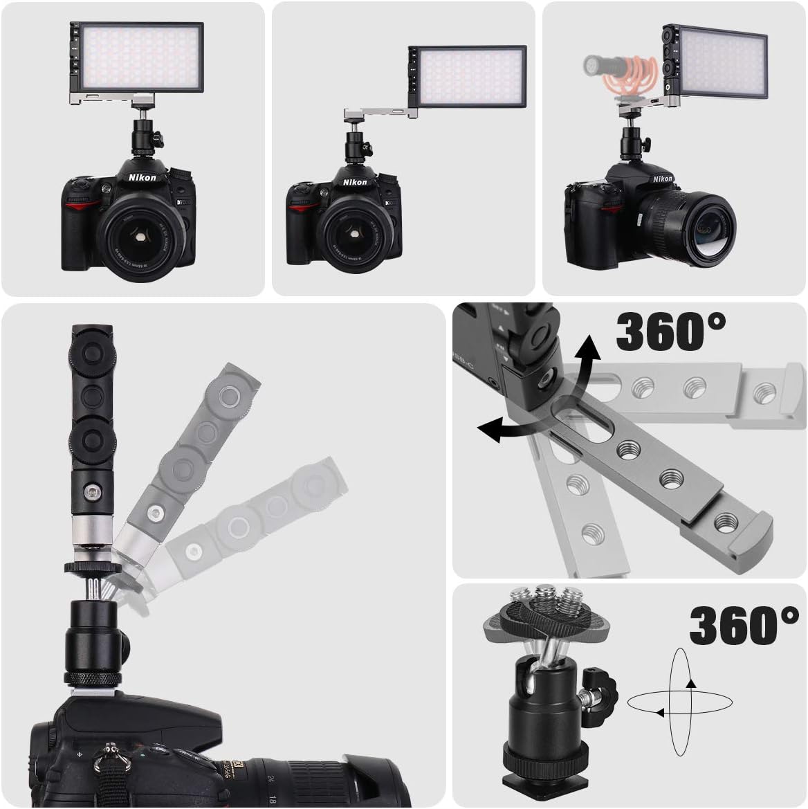 RGB Video Light with Rechargeable Battery LED Camera Light Panel W340081