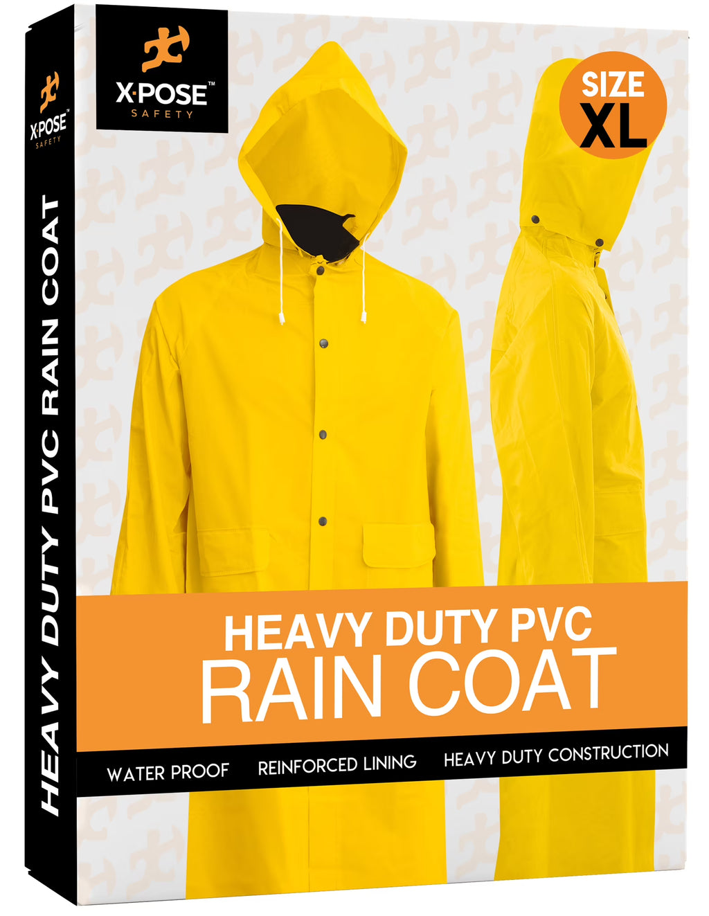 Yellow PVC Raincoat Jacket with Detachable Hood M680