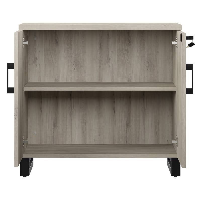 Gray Weathered Oak 2-Door Storage Cabinet P6939