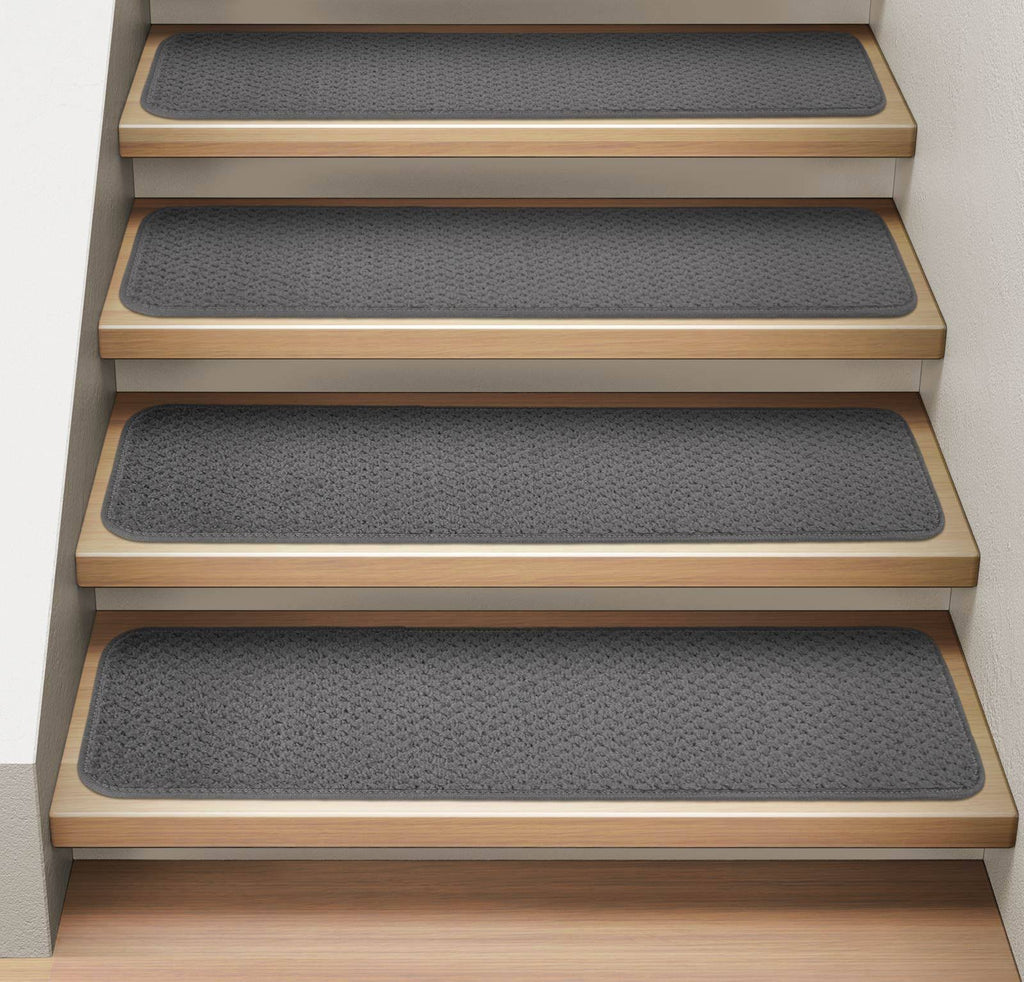 Set of 15 Gray Carpet Stair Treads A47167
