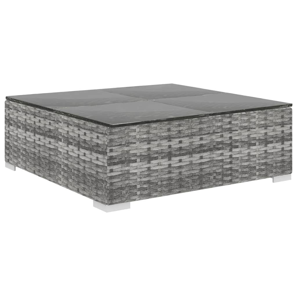12 Piece Poly Rattan Gray Outdoor Sectional Sofa Set with Cushions K888636