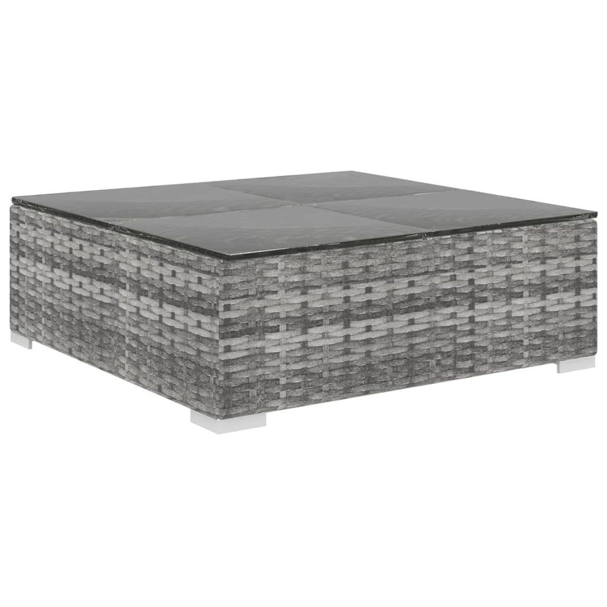 12 Piece Poly Rattan Gray Outdoor Sectional Sofa Set with Cushions K888636