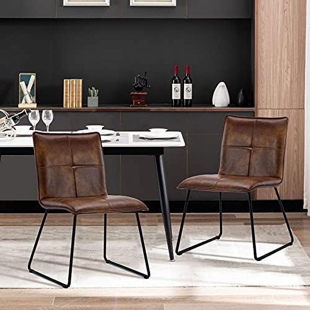 Faux Leather Dining Chairs with Metal Legs K557