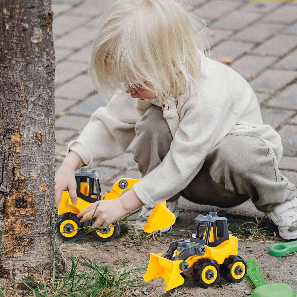 3 in 2 Construction Truck STEM Building Excavators Bulldozers Play Set N23048