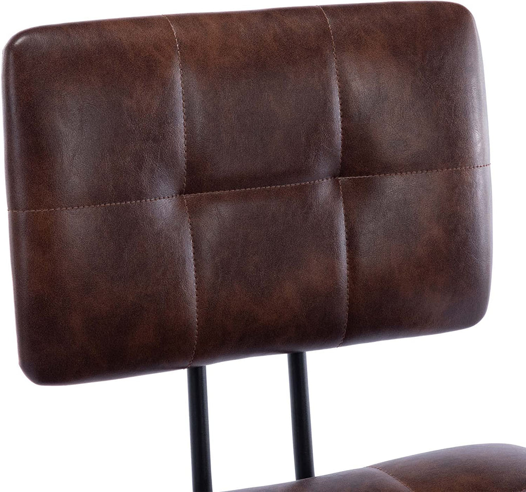 Faux Leather Upholstered Dining Chairs Set of 2 with Metal Legs N8002