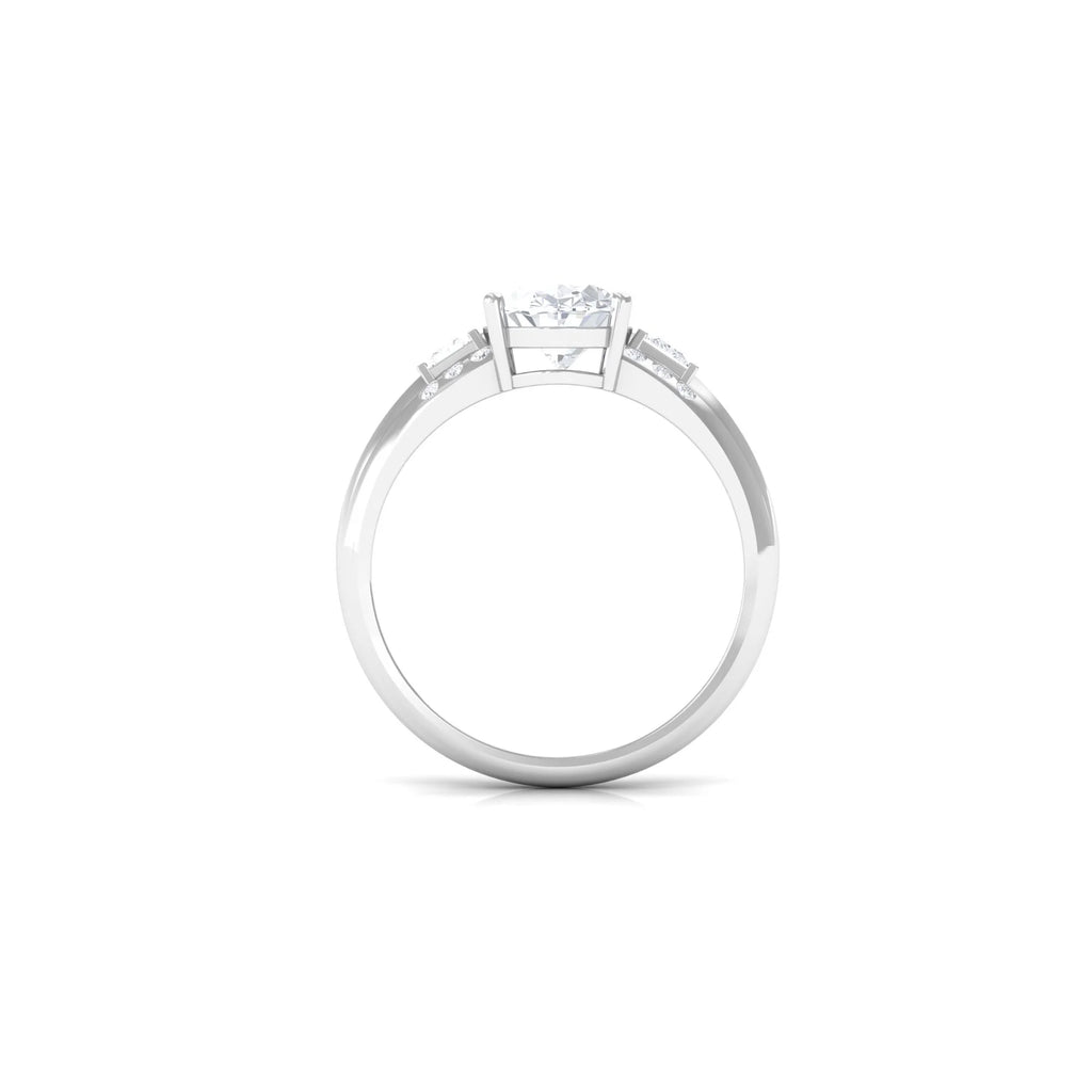 925 Sterling Silver Oval Zircon Engagement Ring W534