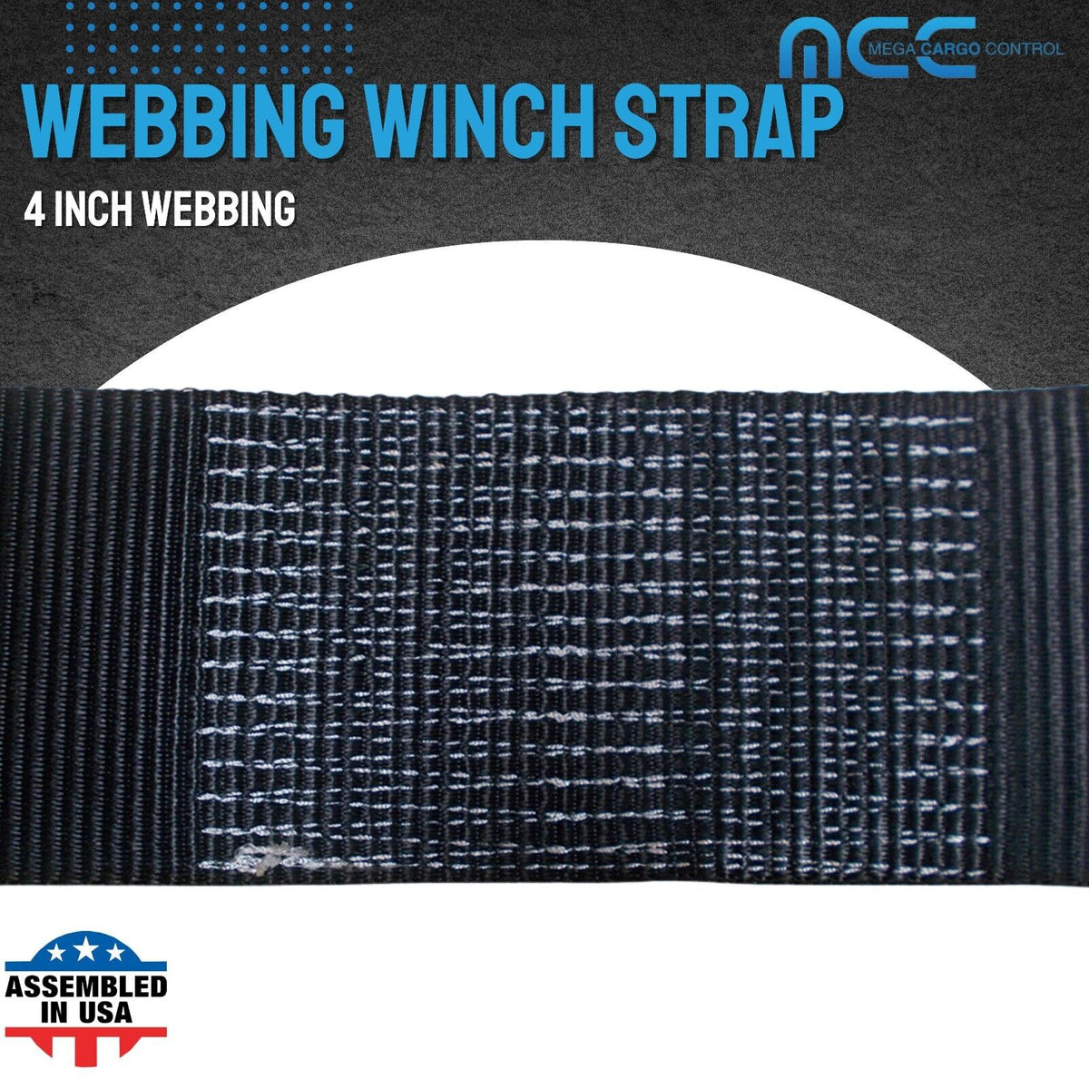 4" x 40' Winch Tie Down Strap with Flat Hook, 5400 lbs Black Q15201