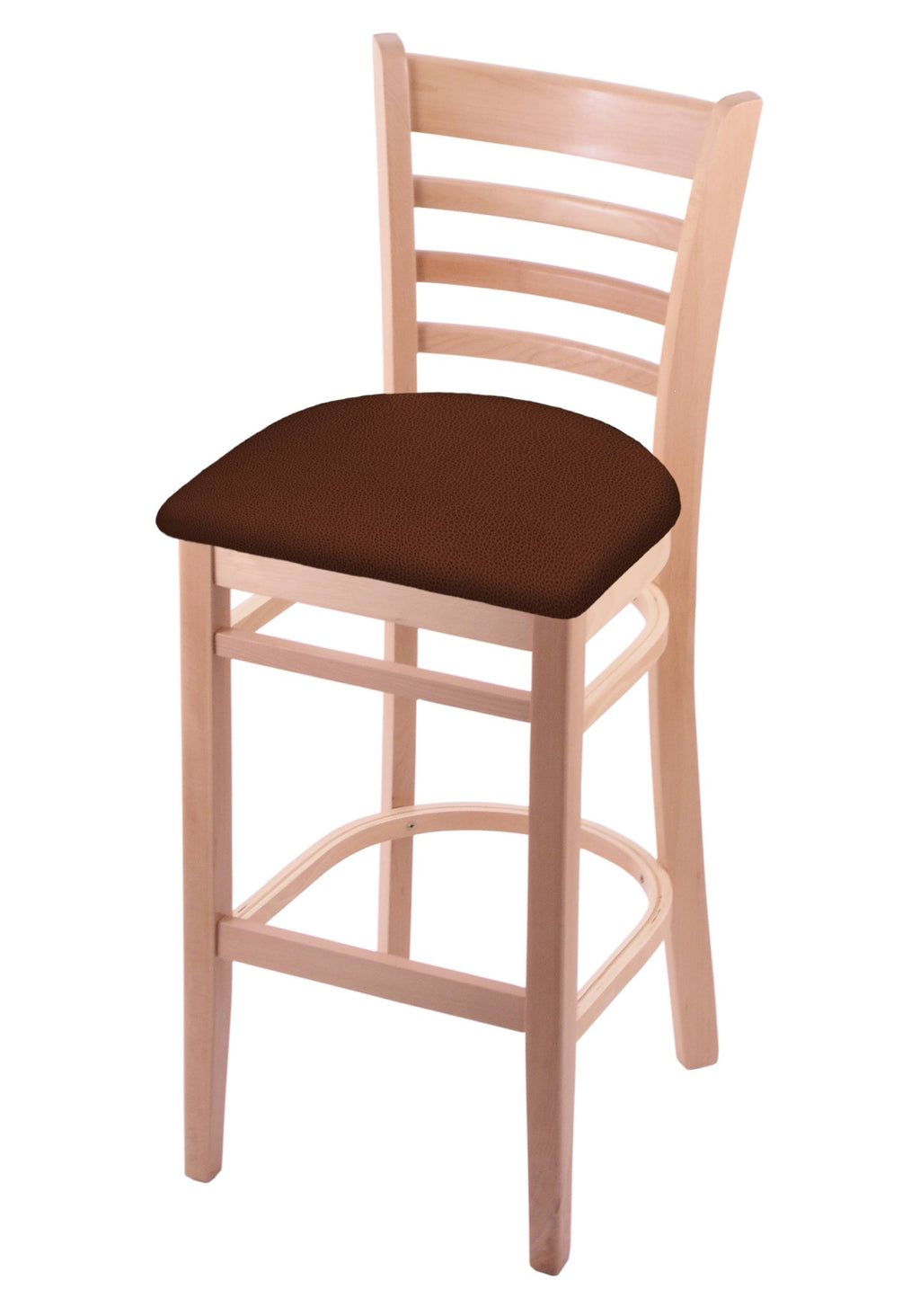 Natural Finish Stool with Rein Adobe Seat E39764