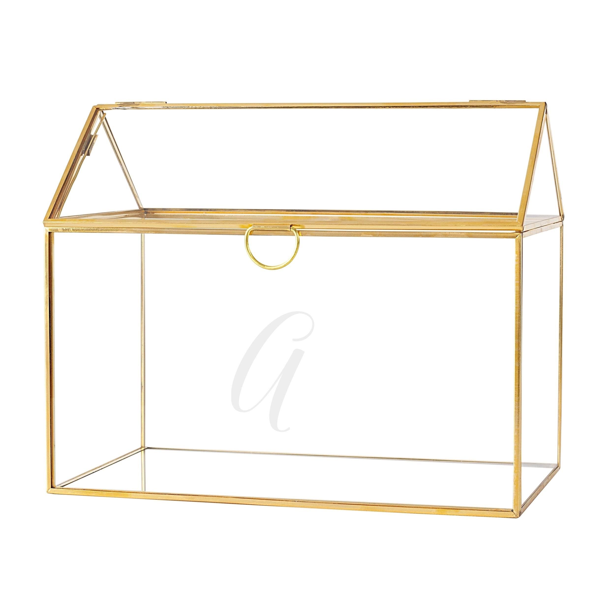 Gold Glass Terrarium Card Holder Y97267