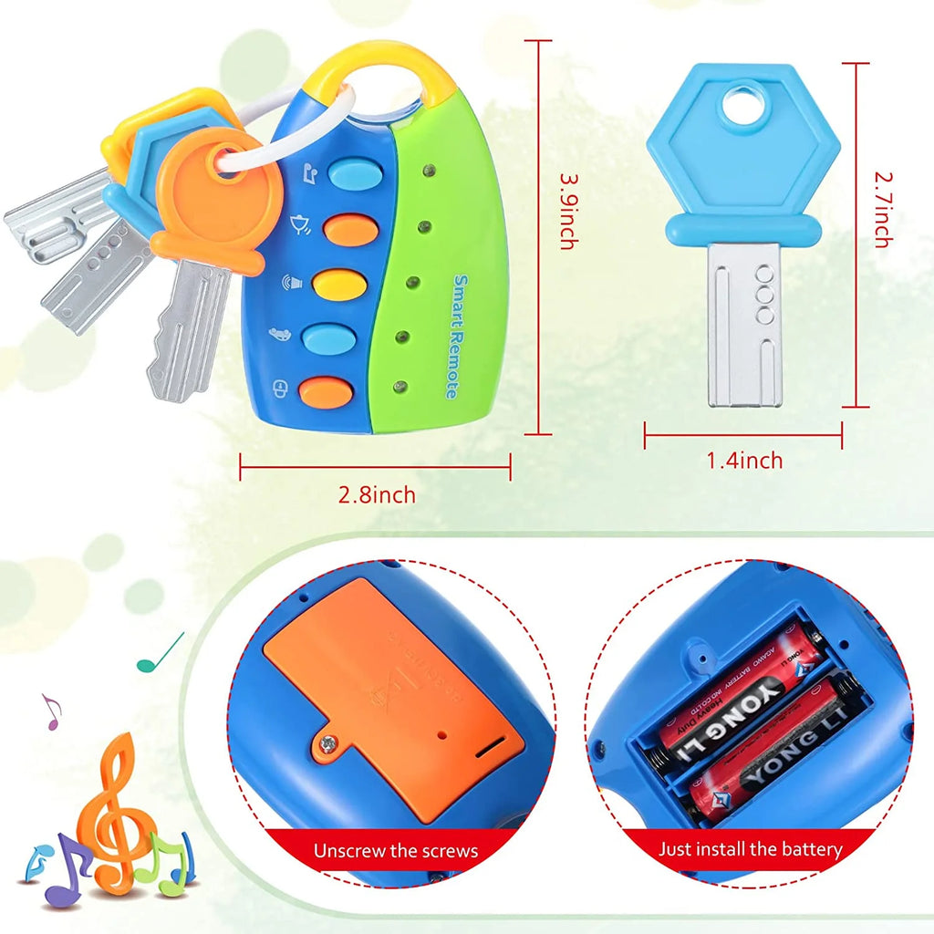 Pink Musical Toy Car Keys with Sound and Lights P4435