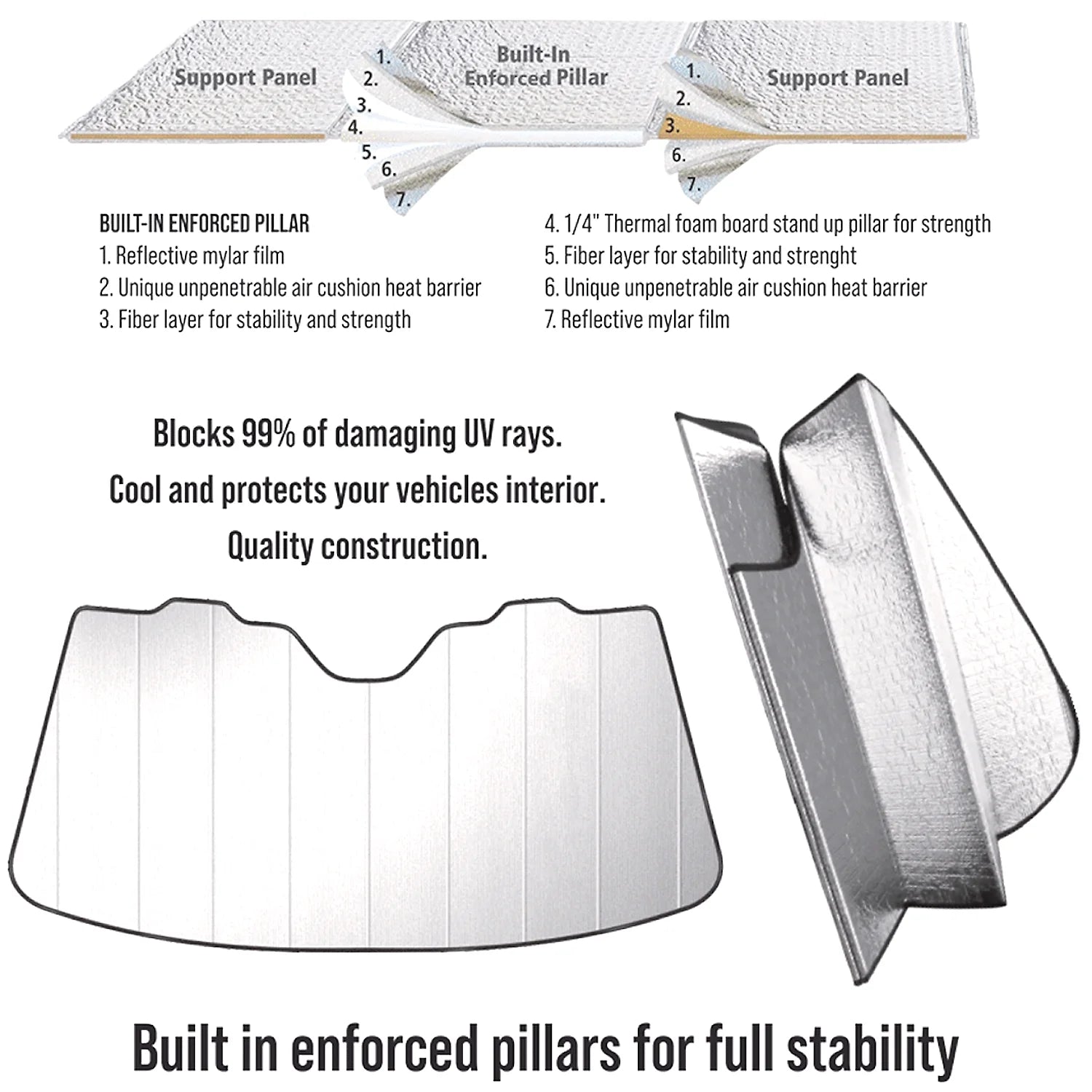 Windshield Sun Shade 59"x 30" D6599