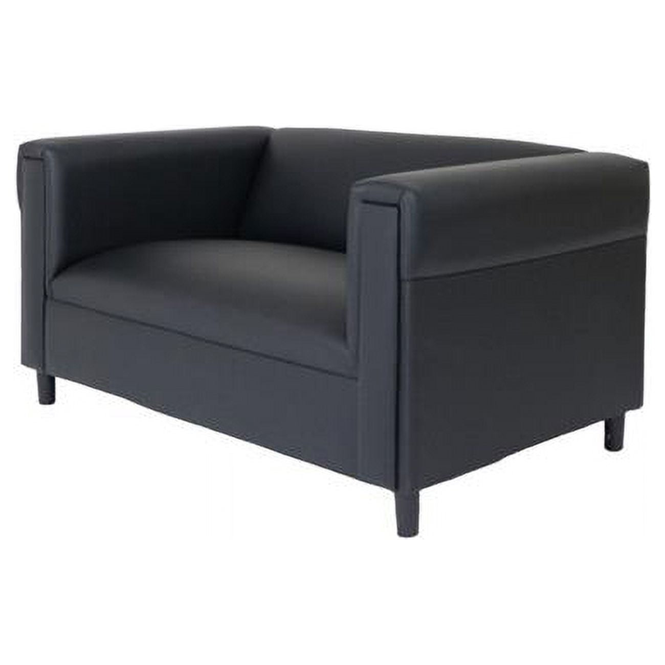 Black Faux Leather Love Seat Sofa U56319