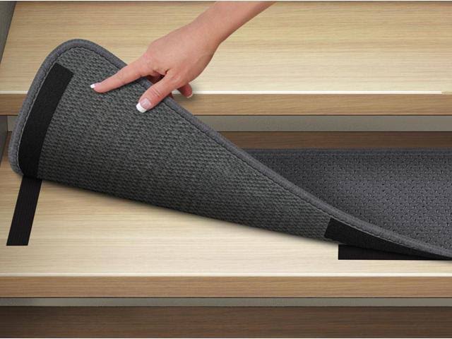 Set of 15 Gray Carpet Stair Treads A47167