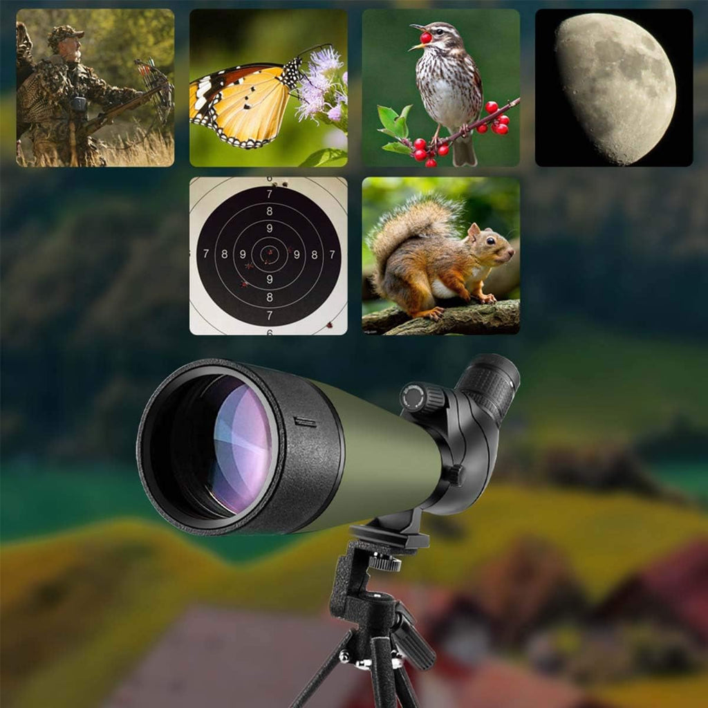 20-60x80 BAK4 Angled Spotting Scope with Tripod, Carrying Bag, Smartphone Adapter Q77161