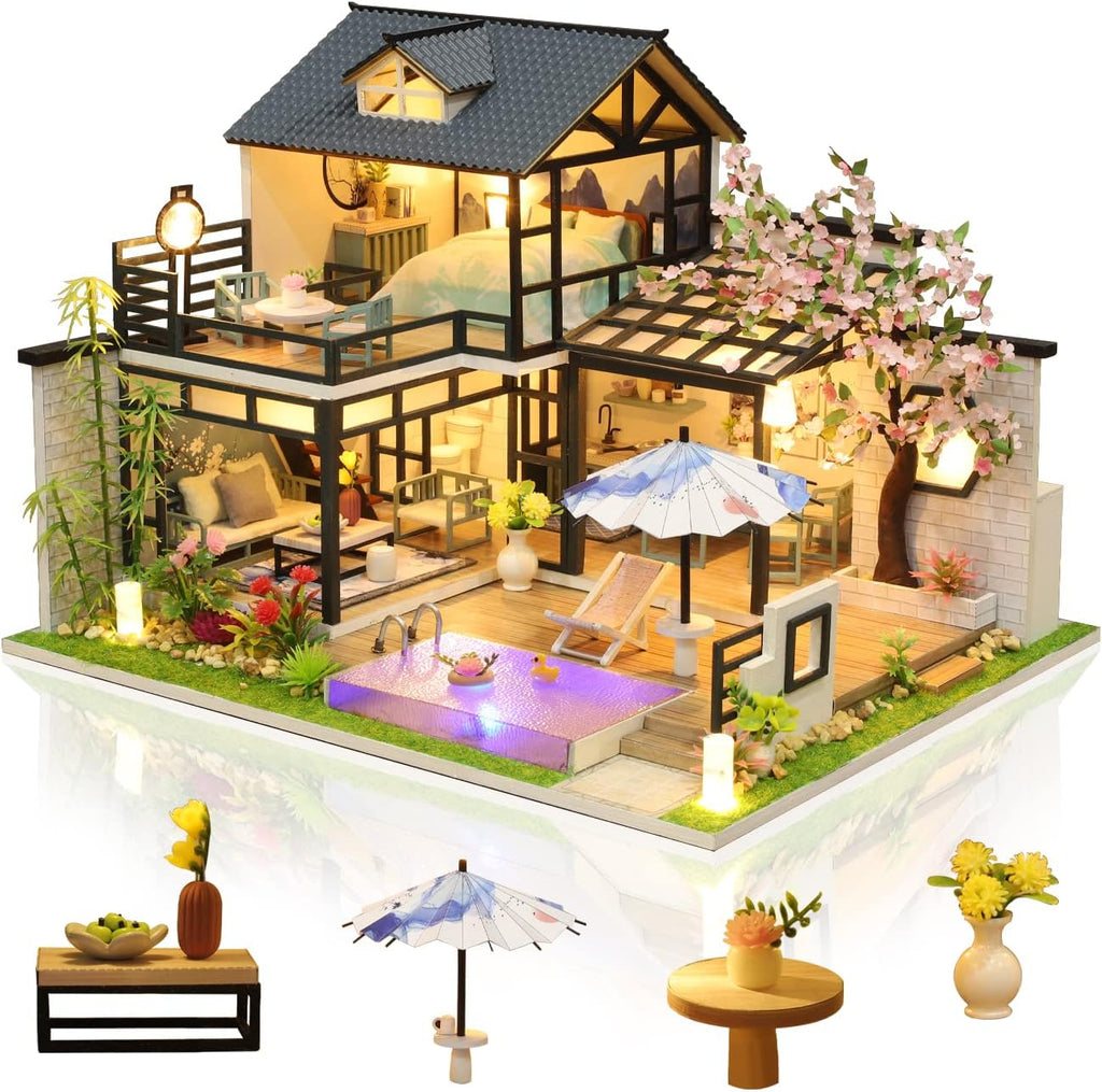DIY Miniature Dollhouse Kit 1:24 Scale with Music and Dust Proof Q15427