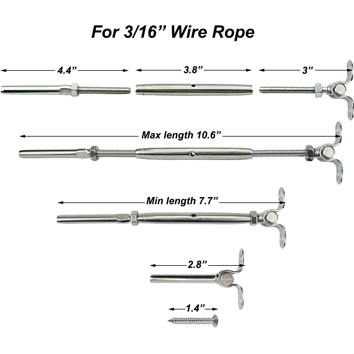 20 Pairs Stainless Steel Cable Railing Kit U1896