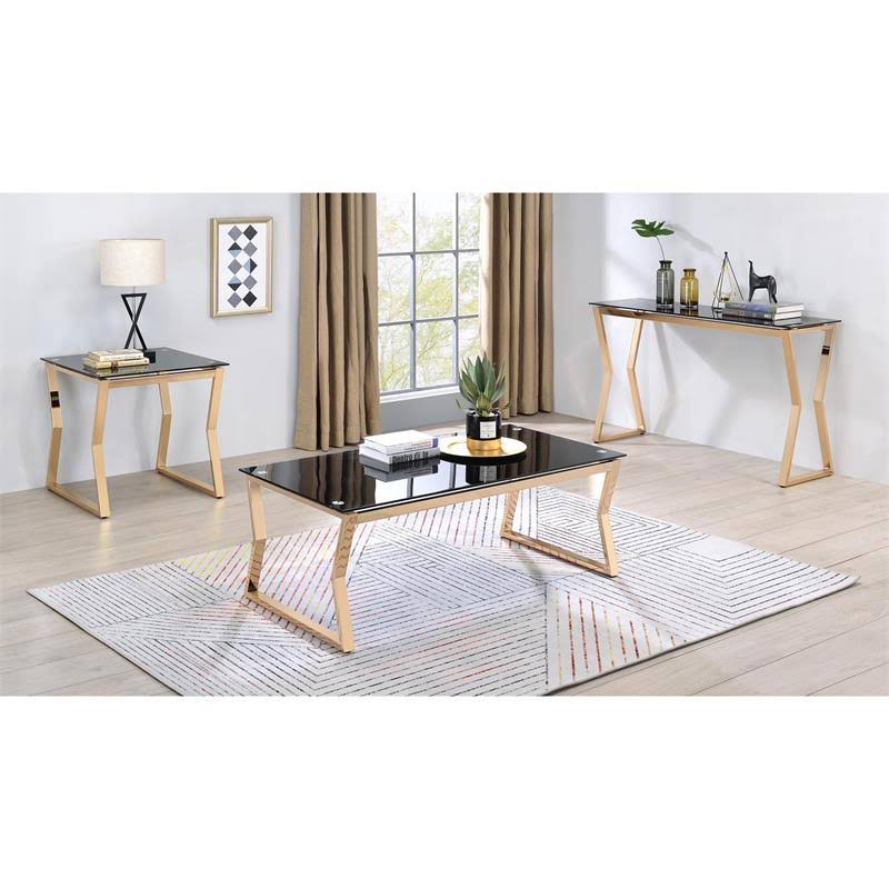 Black Glass Top Console Table N137113