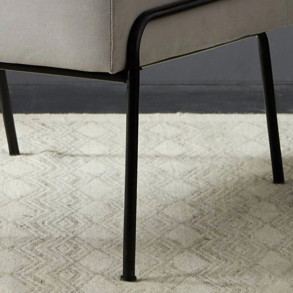 Grey Pintuck Armless Accent Chair N583