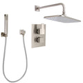 Thermostatic Shower Trim Package with Rectangular Rain Shower Head U5086