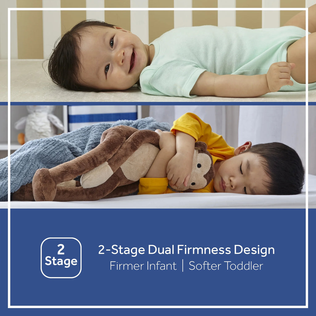 Gray Innerspring Crib and Toddler Mattress J796