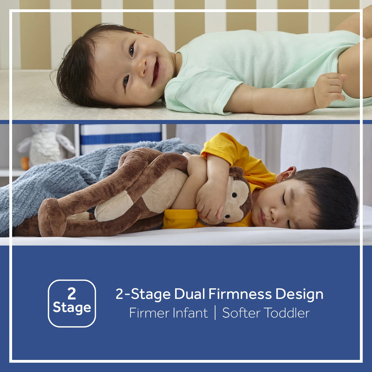 Gray Innerspring Crib and Toddler Mattress J796