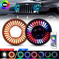 7 Inch Round LED Headlight with Amber Turn Signal, High Low Beam 2PCS R26373