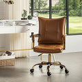 Camel Faux Leather Adjustable Swivel Office Desk Chair L7543
