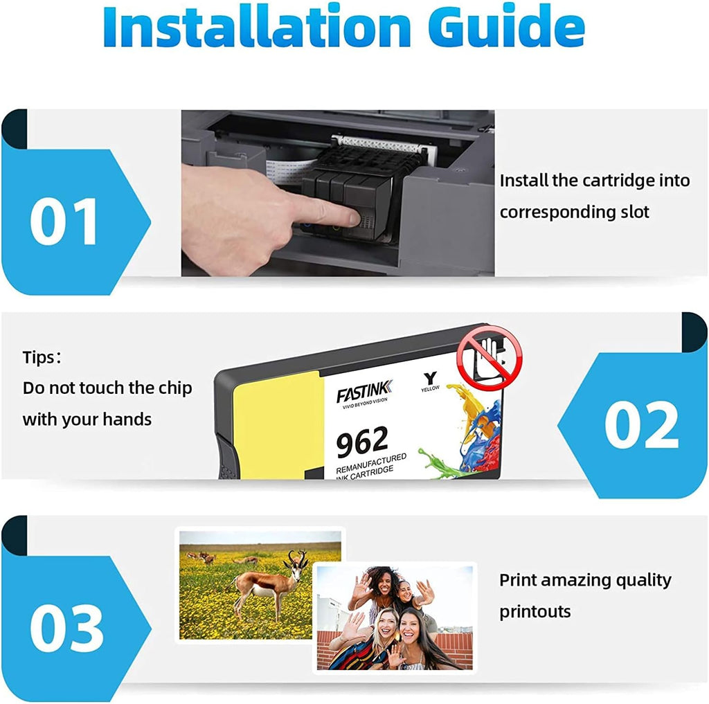 HP 962XL Ink Cartridges Combo Pack Black C/M/Y Pack of 2 S603460