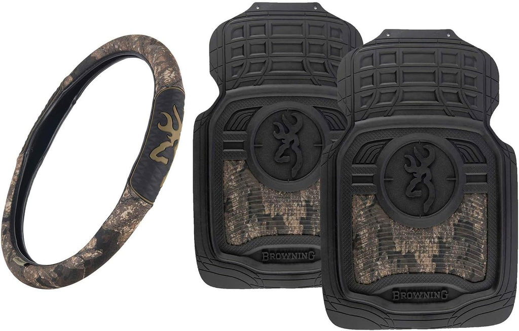 3pc Camo Auto Accessories Kit, 2 Front Seat Covers and 1 Wheel Cover P9527