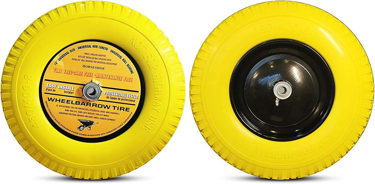 Flat-Free Wheelbarrow Cart Wheels with Ball Bearing G7741