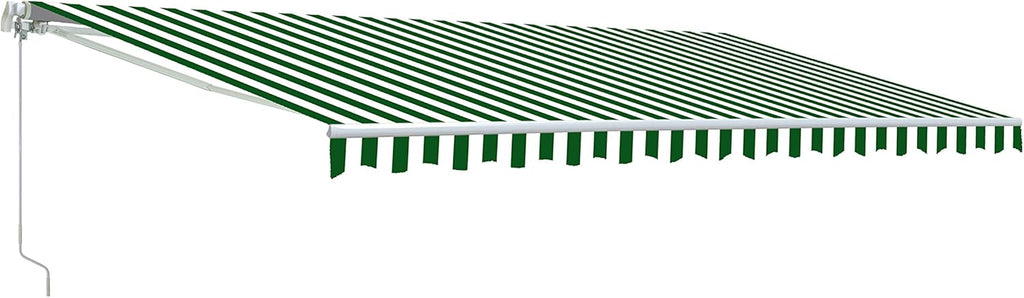 Retractable 13x10 Feet Motorized White Frame Patio Awning with Polyester Canopy T36158