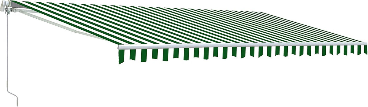 Retractable 13x10 Feet Motorized White Frame Patio Awning with Polyester Canopy T36158