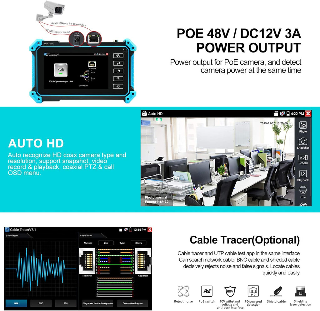 5inch IPS Touch Screen IP Camera Tester I29771