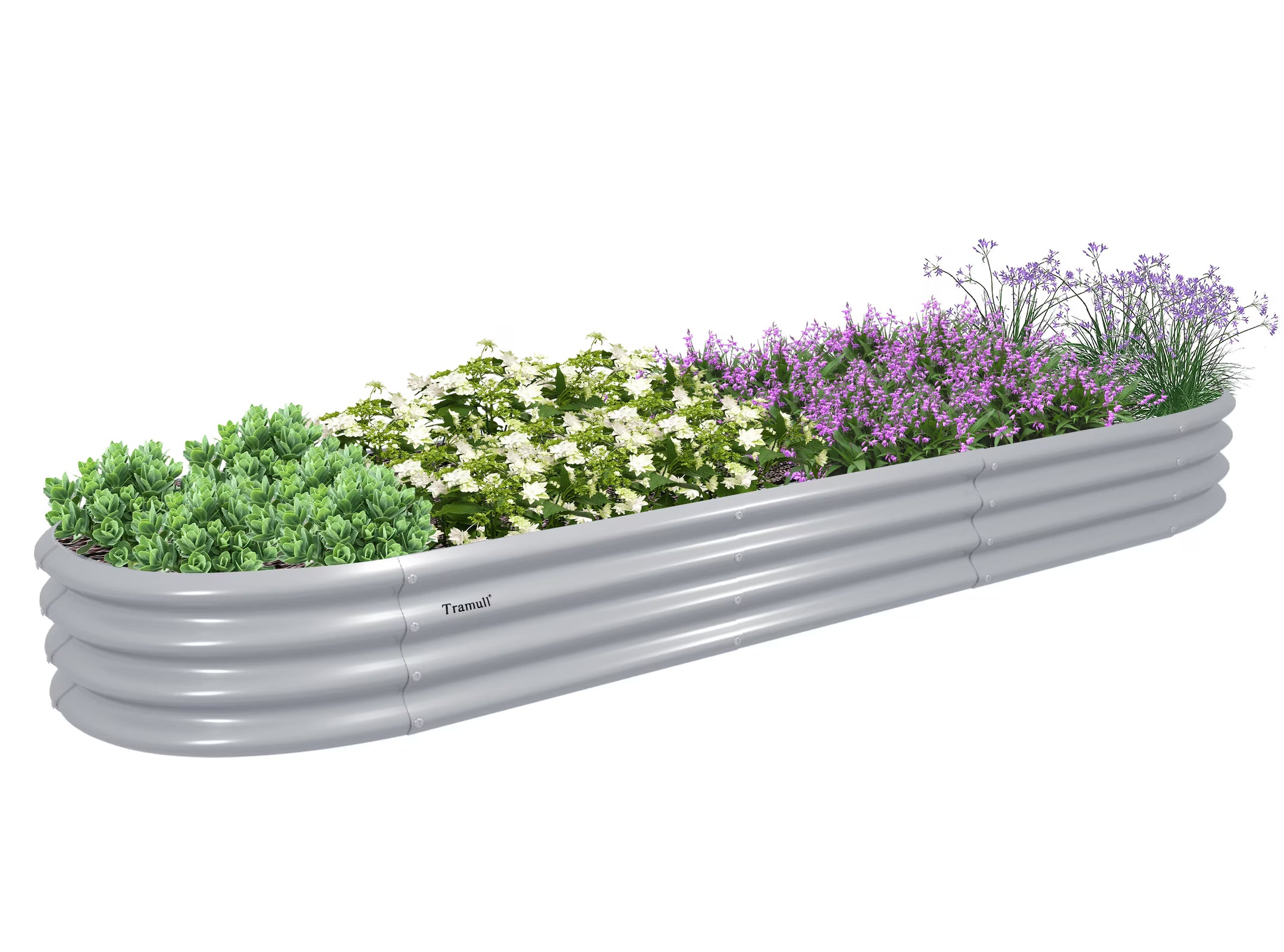 Galvanized Raised Garden Bed Kit Oval Metal Planter Box Y73882