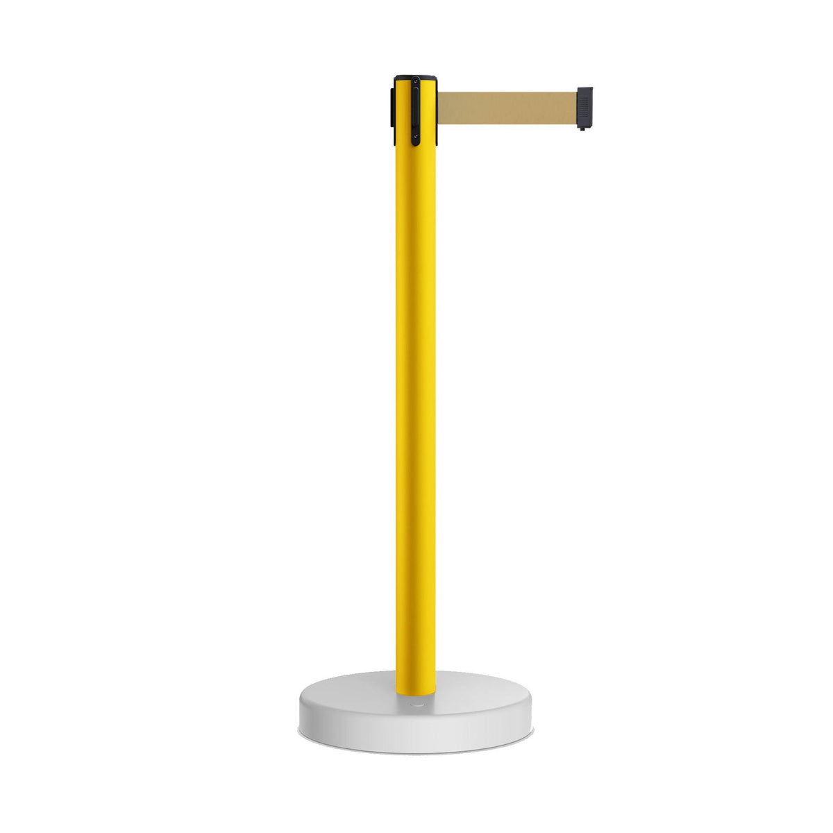 Yellow PVC Plastic Stanchion Belt Barrier with 7.5 Foot Belt F47039