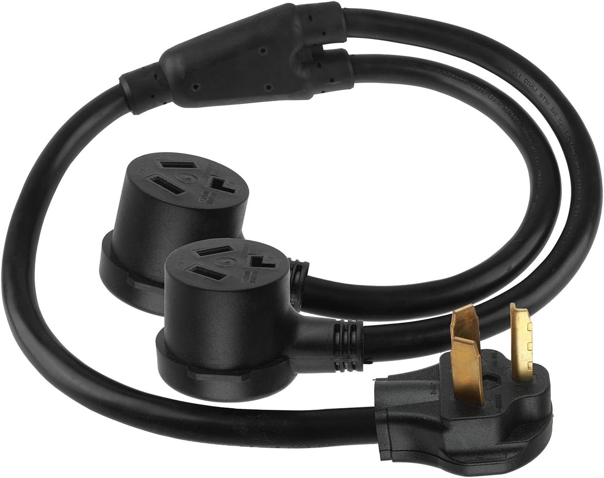 3 Prong Dryer Y Split Plug Cord Adapter 30AMP 250 Volt, Pack of 2 I712707