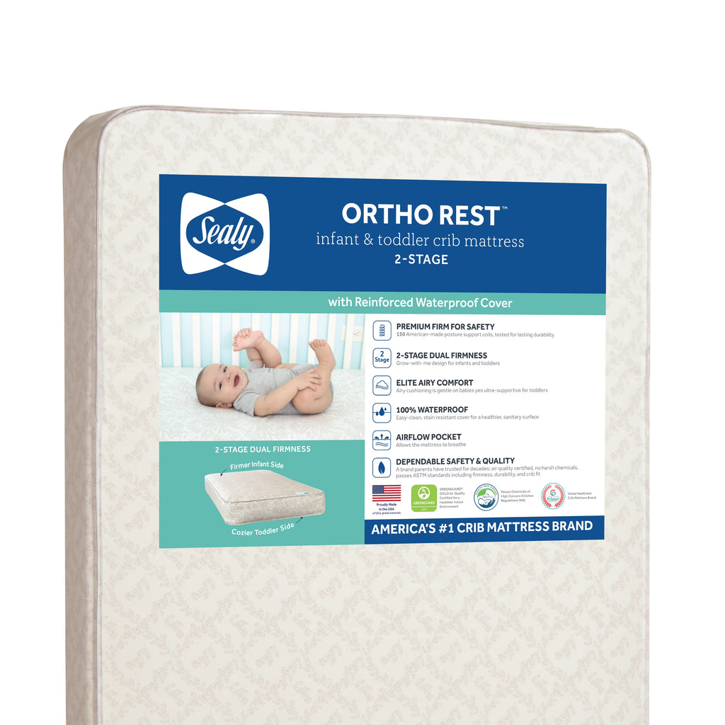 Gray Innerspring Crib and Toddler Mattress J796