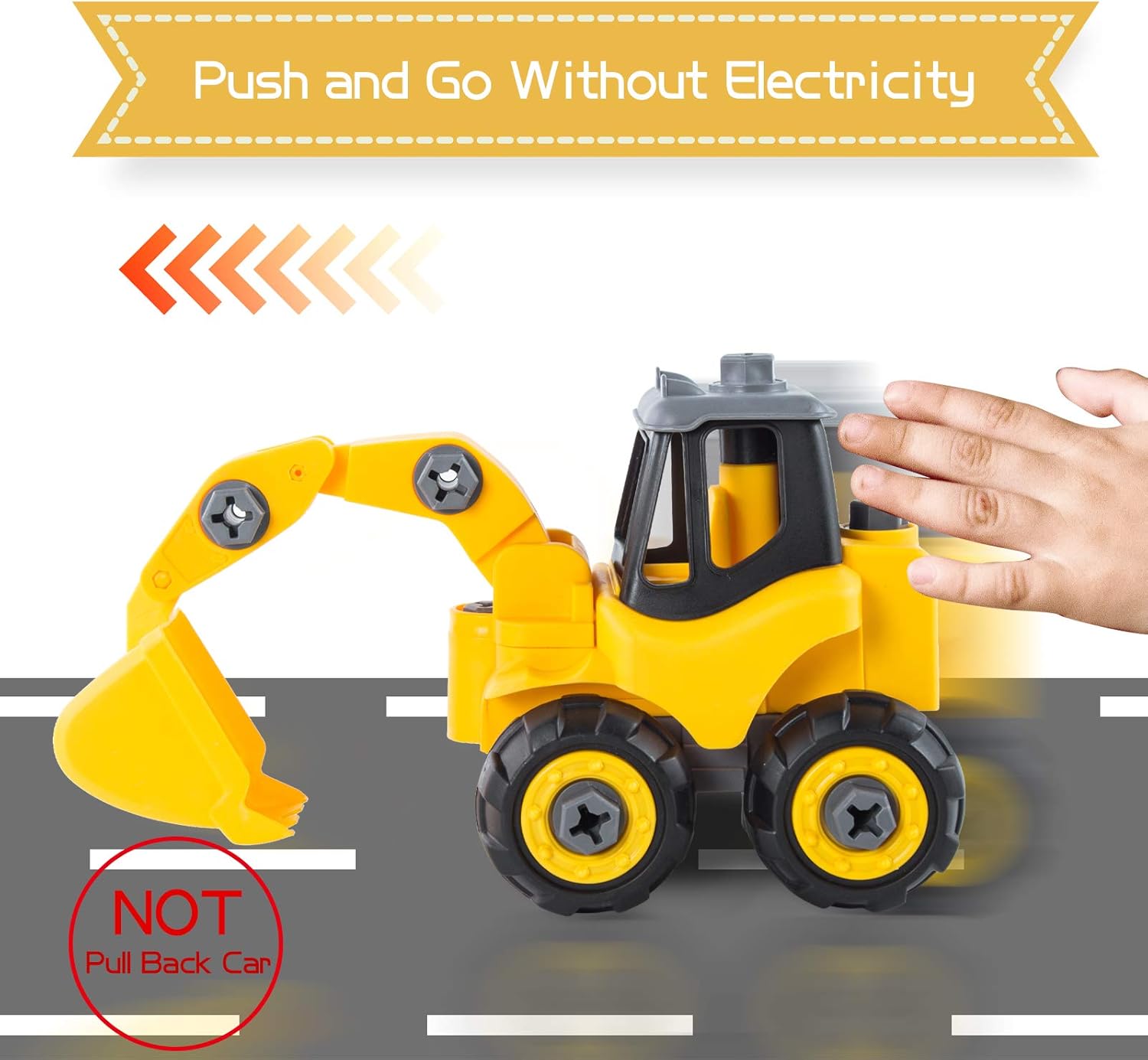 3 in 2 Construction Truck STEM Building Excavators Bulldozers Play Set N23048