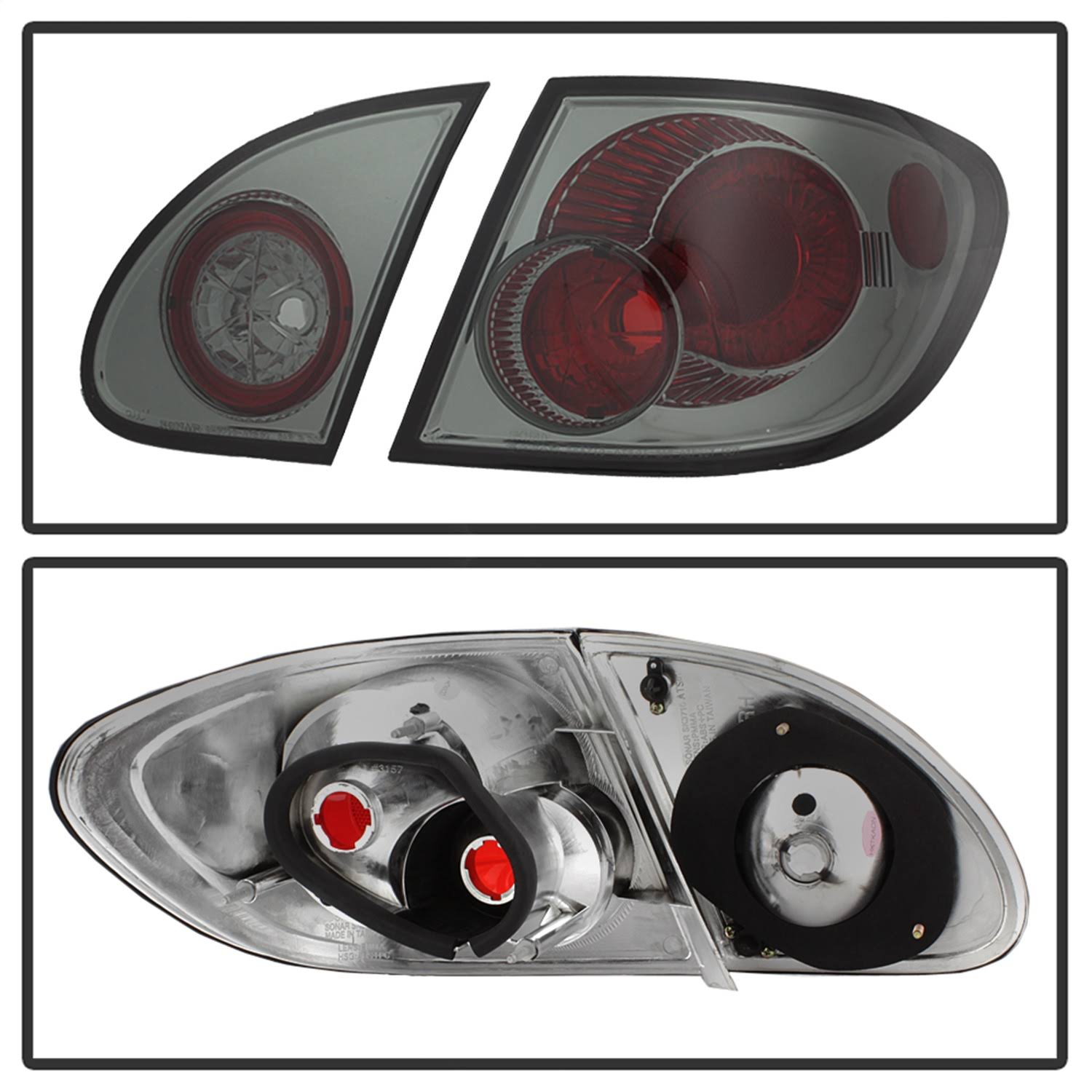 Smoke Euro Style Tail Lights for Toyota Corolla 03-08 H529