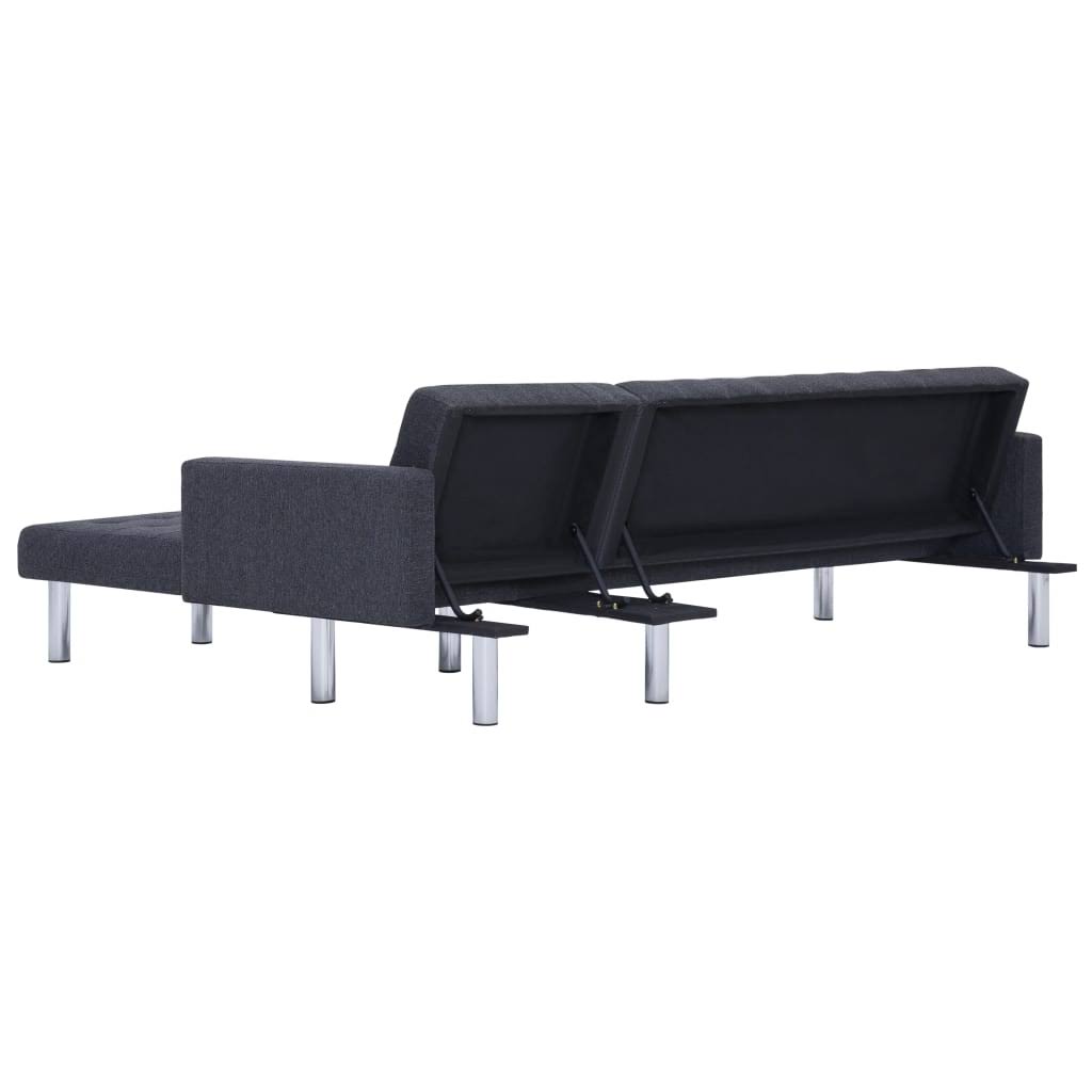Dark Gray L-Shaped Sofa Bed D564440