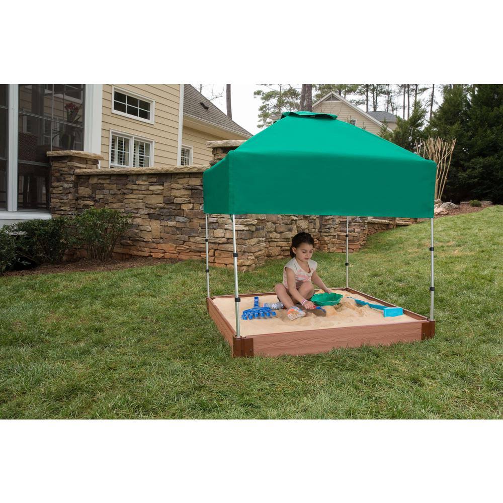 Composite Square Sandbox Kit with Telescoping Canopy Q1871